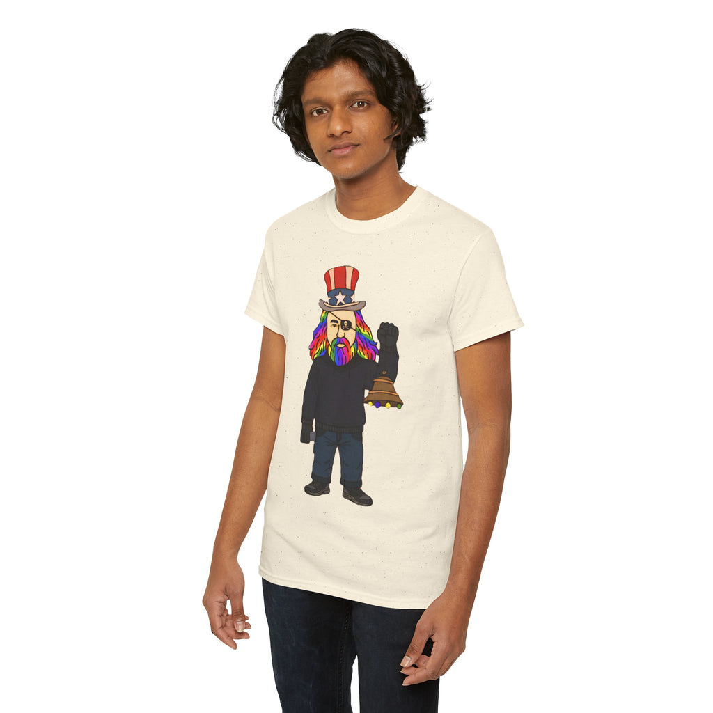 Patriotic David Tee —VOC Rainbow Beard Uncle Sam Graphic T‑Shirt