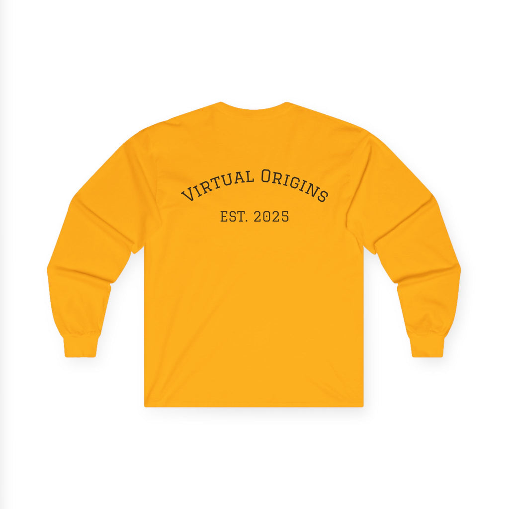 Long Sleeve Tee — 'Virtual Origins Est. 2025' Retro Adventure Graphic