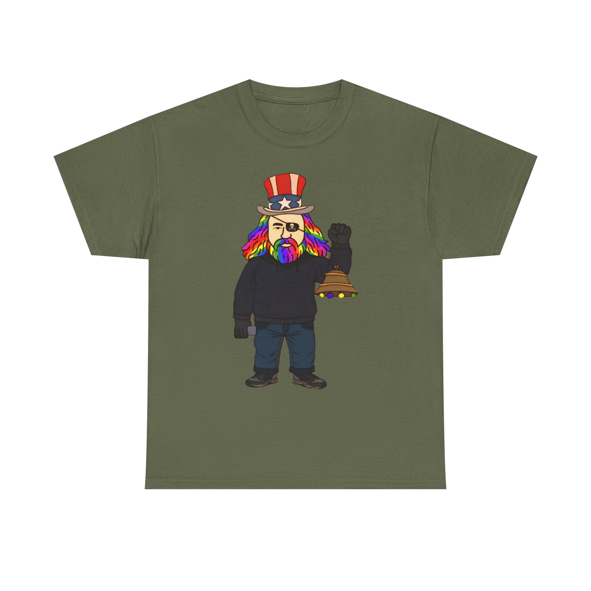Patriotic David Tee —VOC Rainbow Beard Uncle Sam Graphic T‑Shirt