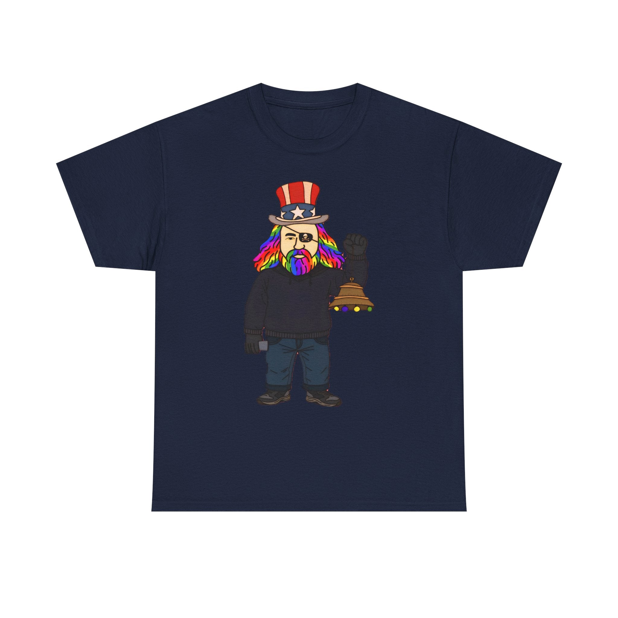 Patriotic David Tee —VOC Rainbow Beard Uncle Sam Graphic T‑Shirt