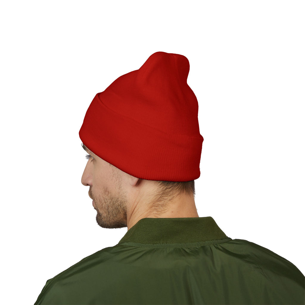 Minimalist Embroidered Cuffed Beanie — Small Bracket Logo