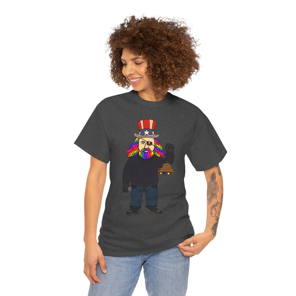 Patriotic David Tee —VOC Rainbow Beard Uncle Sam Graphic T‑Shirt