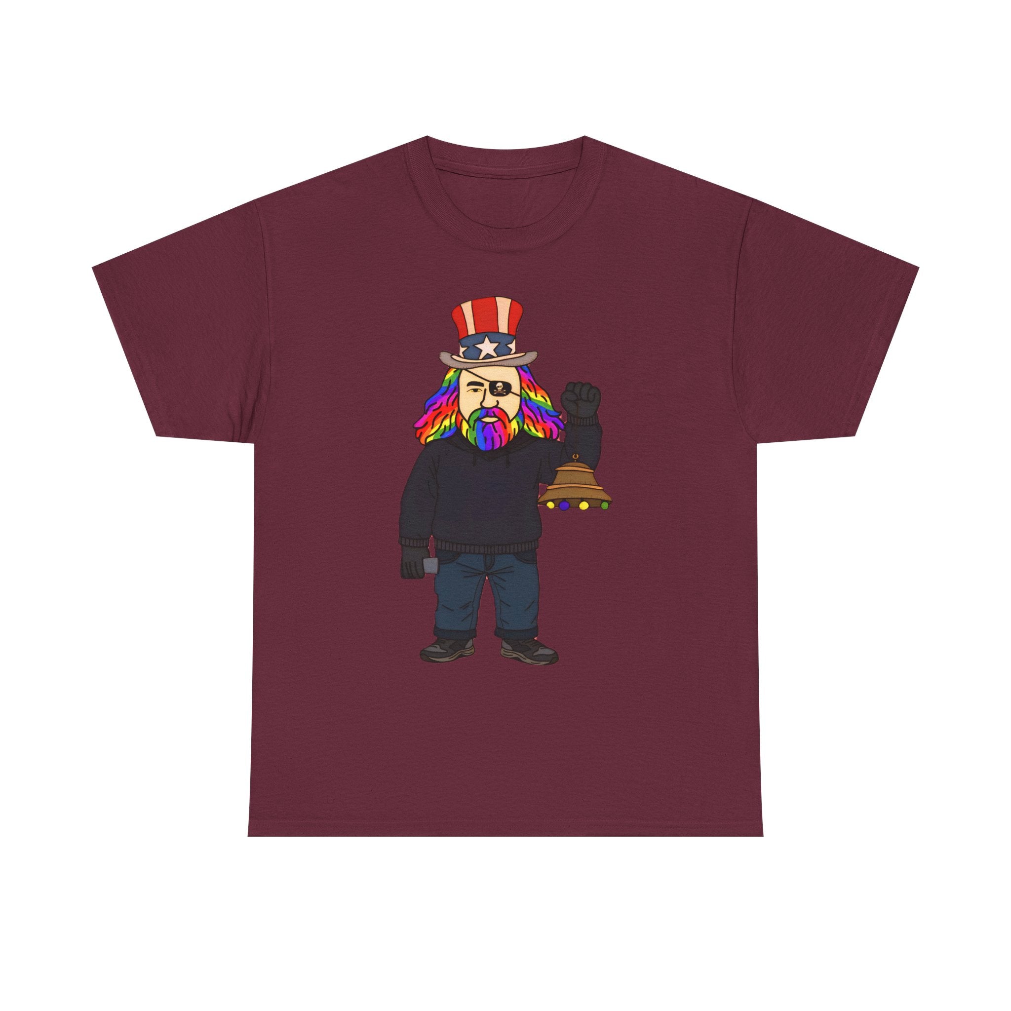 Patriotic David Tee —VOC Rainbow Beard Uncle Sam Graphic T‑Shirt