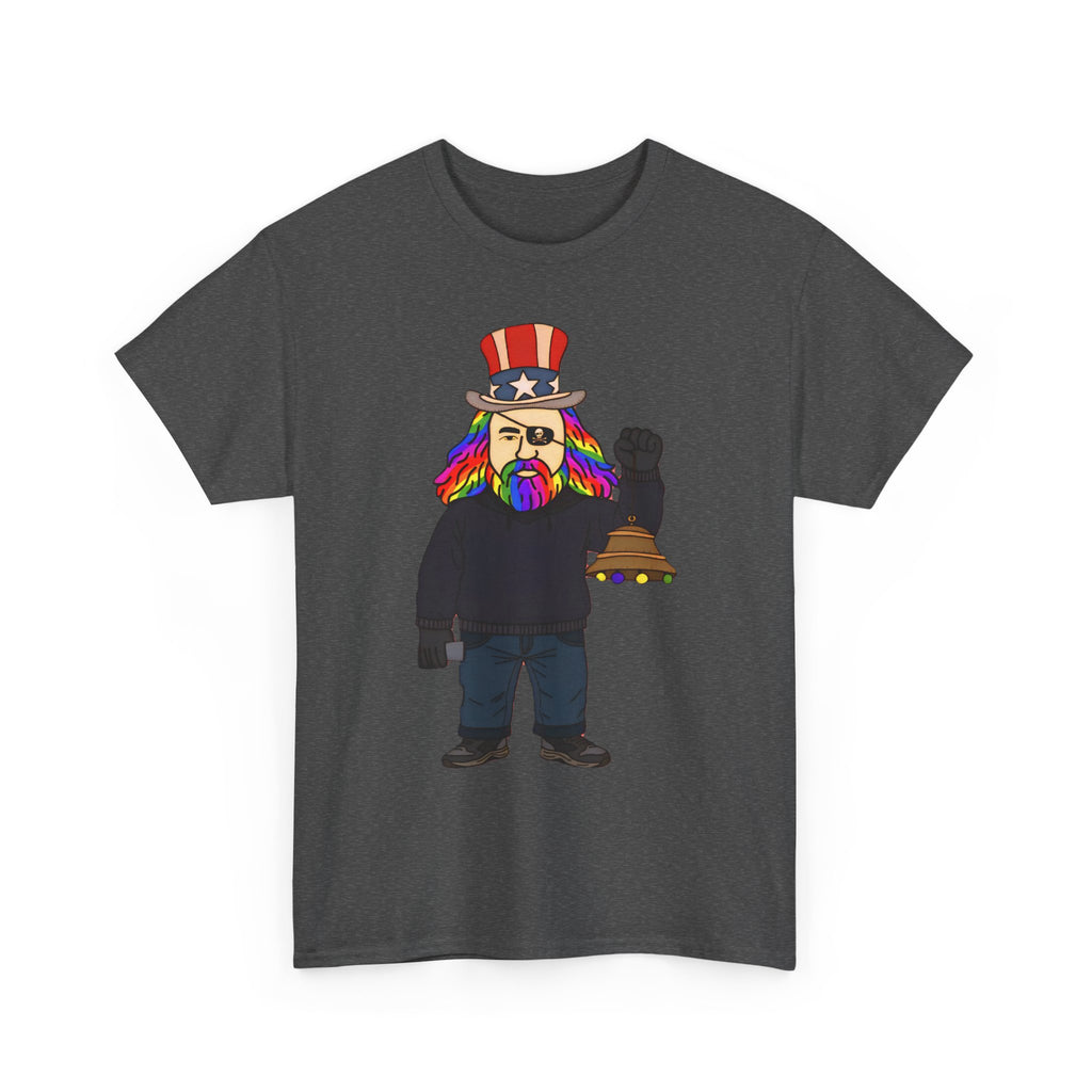 Patriotic David Tee —VOC Rainbow Beard Uncle Sam Graphic T‑Shirt