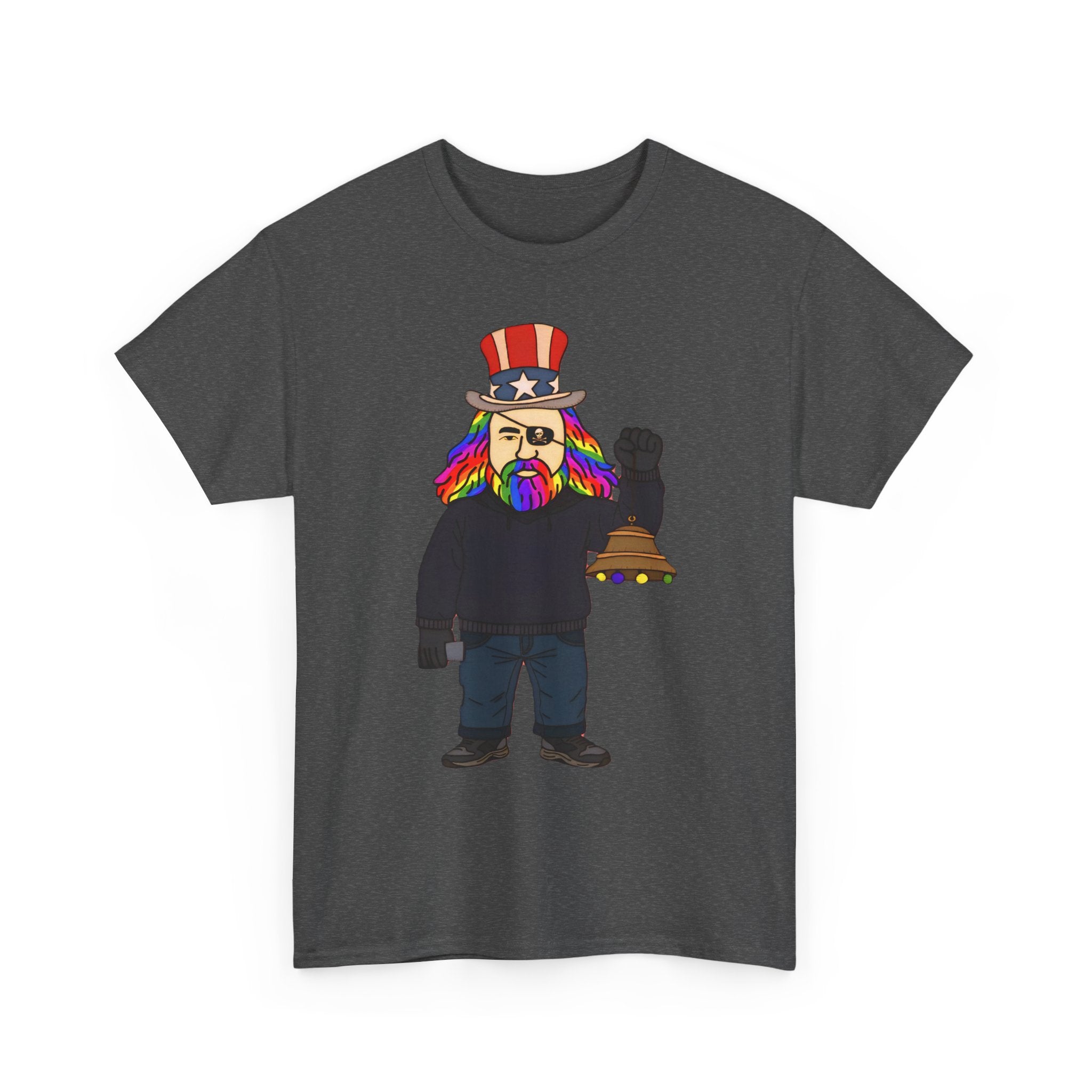 Patriotic David Tee —VOC Rainbow Beard Uncle Sam Graphic T‑Shirt