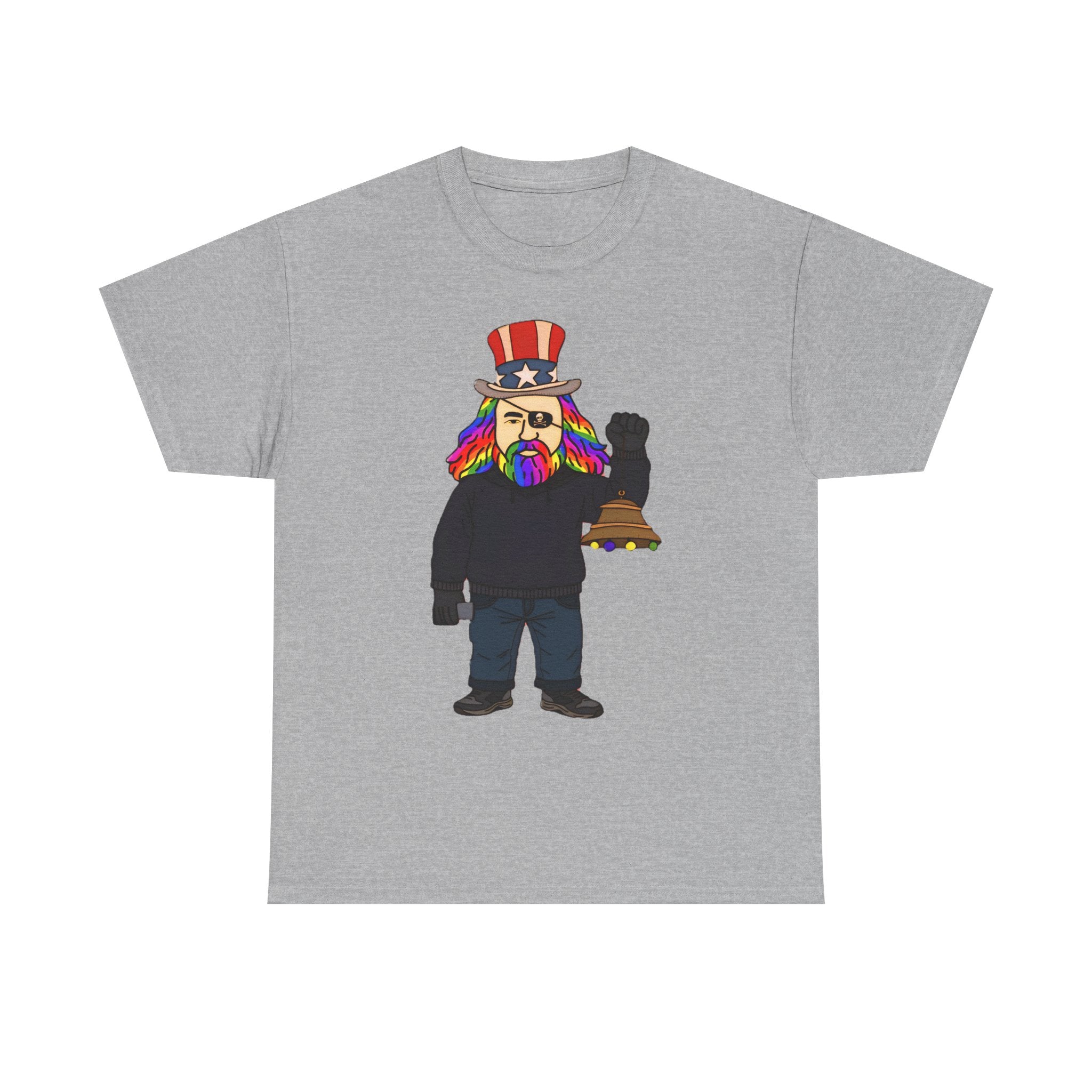 Patriotic David Tee —VOC Rainbow Beard Uncle Sam Graphic T‑Shirt