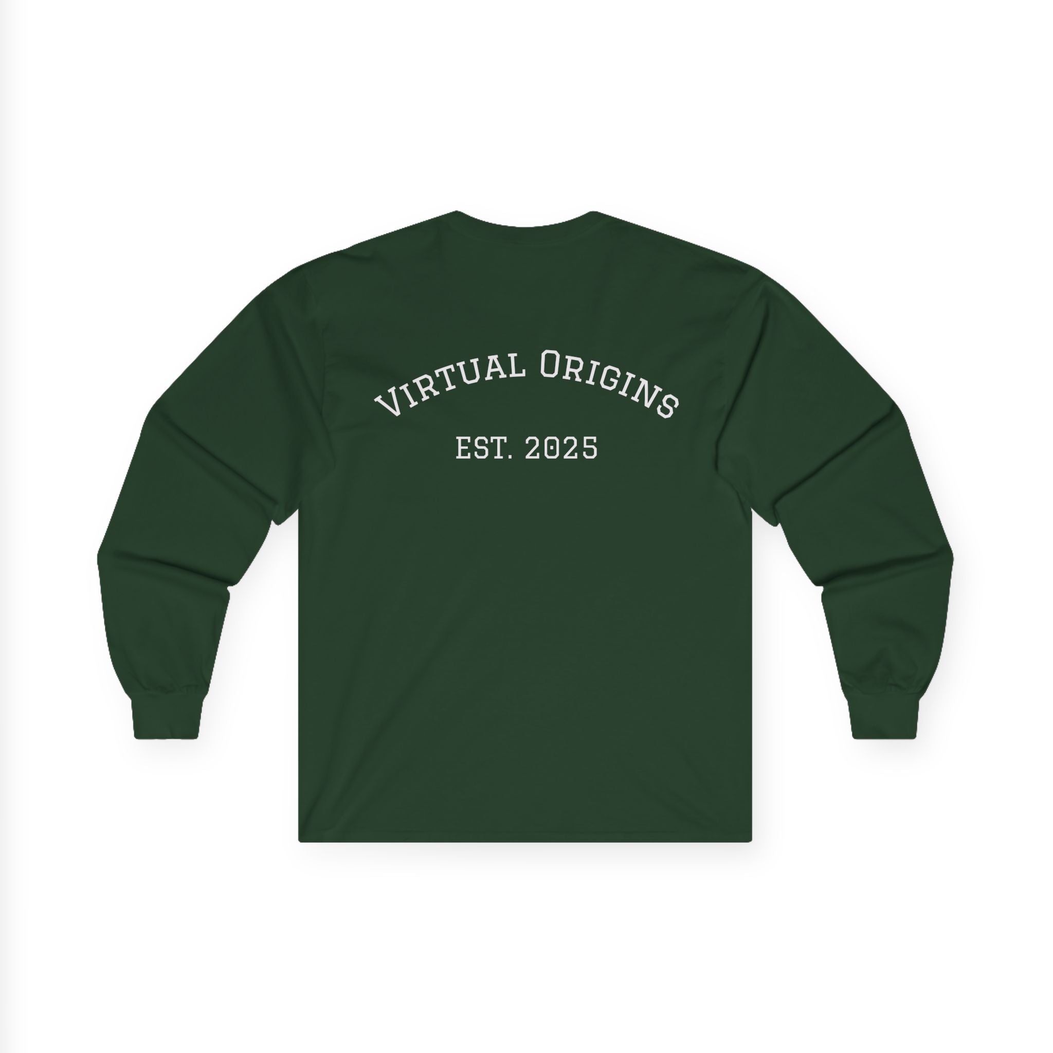 Long Sleeve Tee — 'Virtual Origins Est. 2025' Retro Adventure Graphic