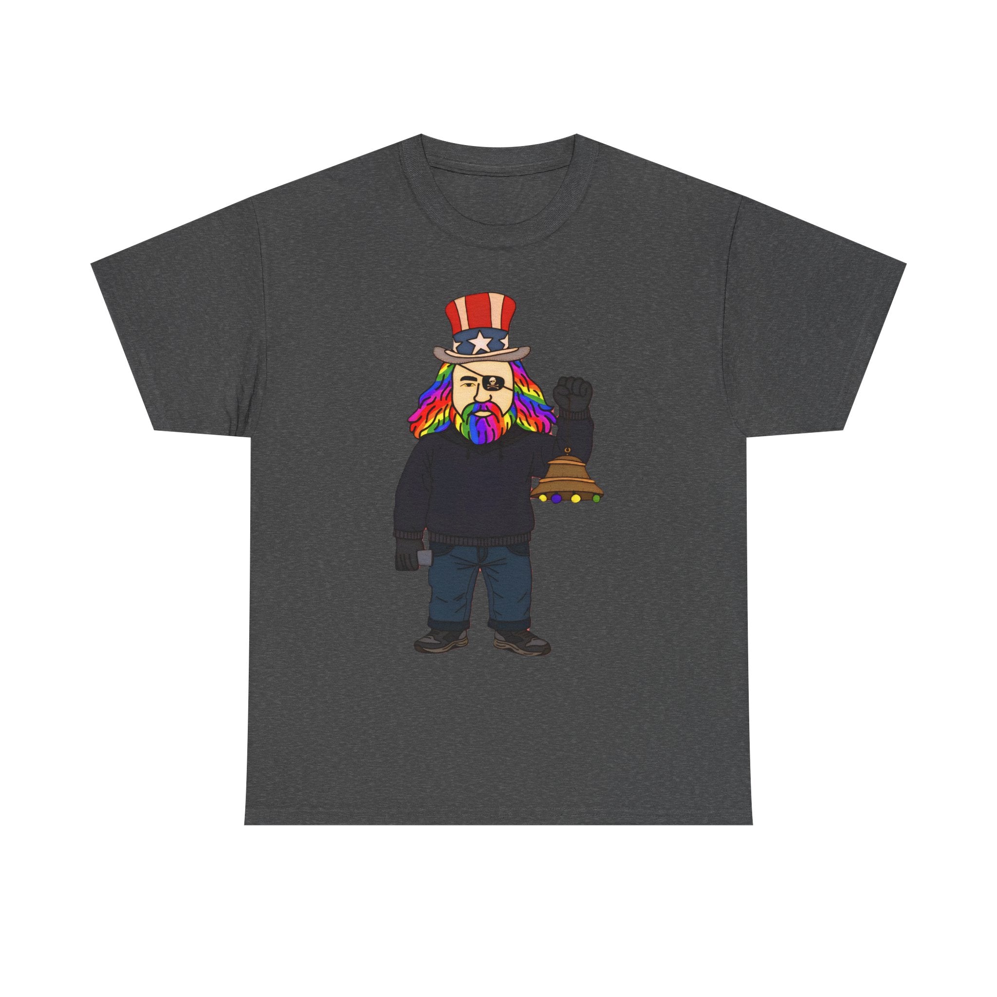 Patriotic David Tee —VOC Rainbow Beard Uncle Sam Graphic T‑Shirt