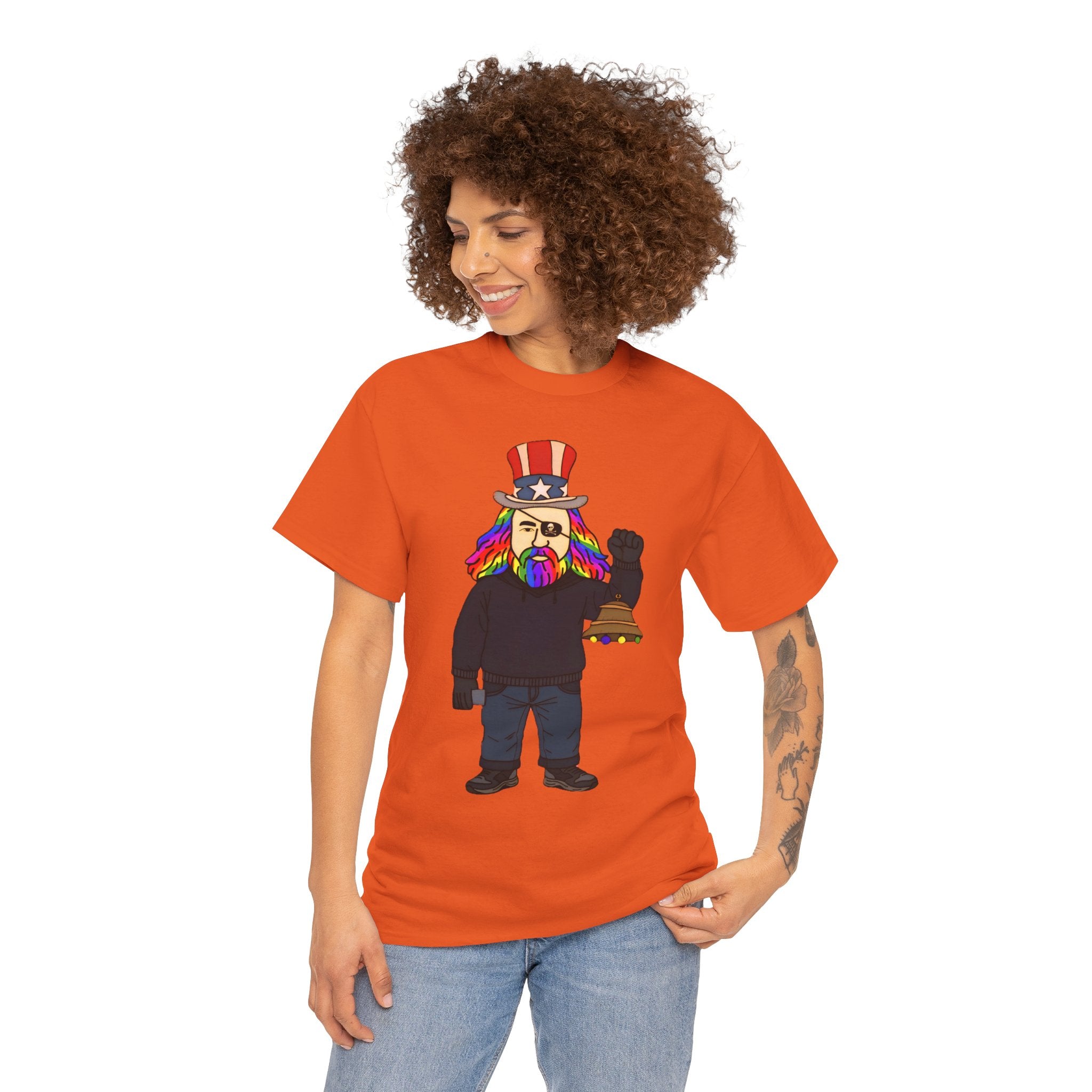 Patriotic David Tee —VOC Rainbow Beard Uncle Sam Graphic T‑Shirt