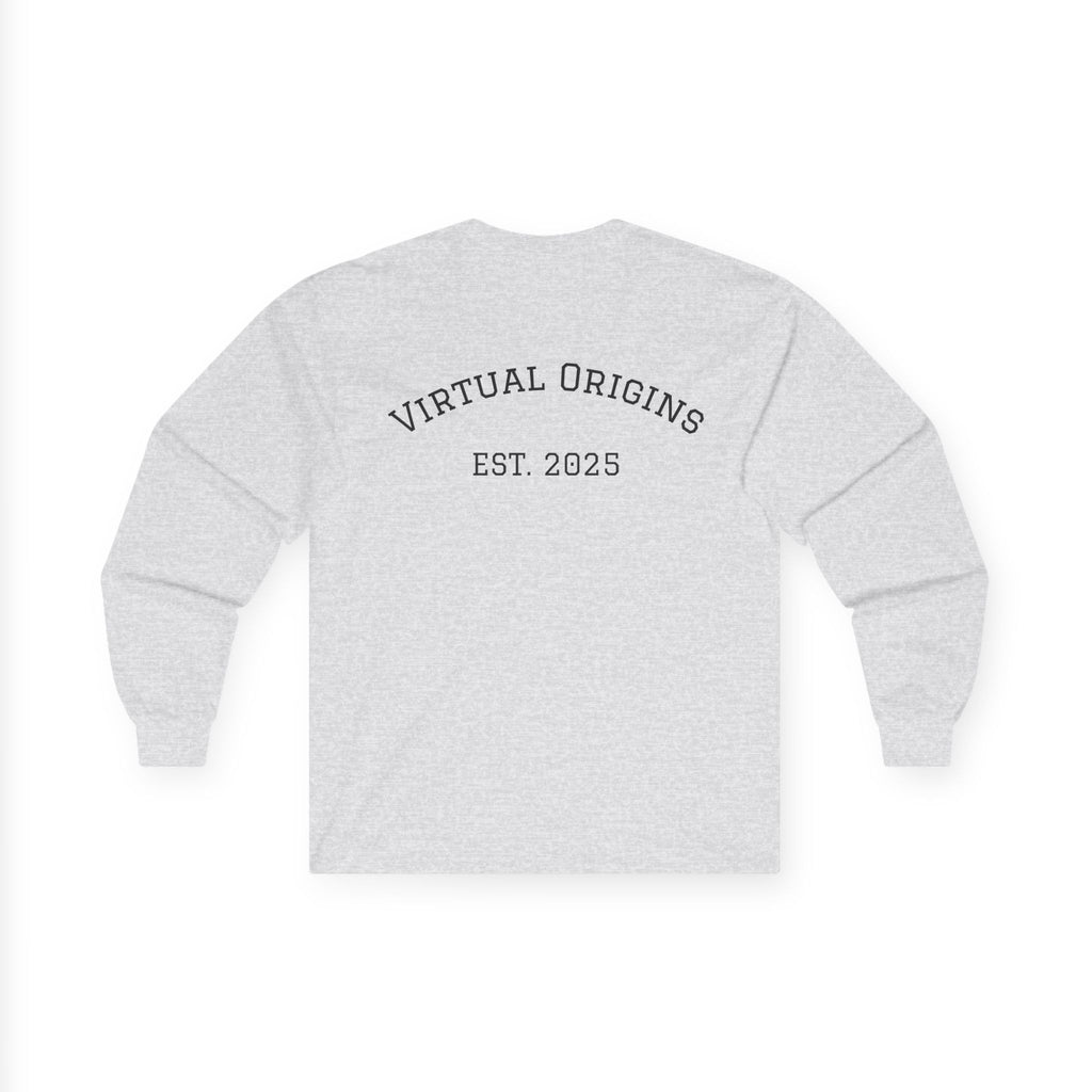 Long Sleeve Tee — 'Virtual Origins Est. 2025' Retro Adventure Graphic