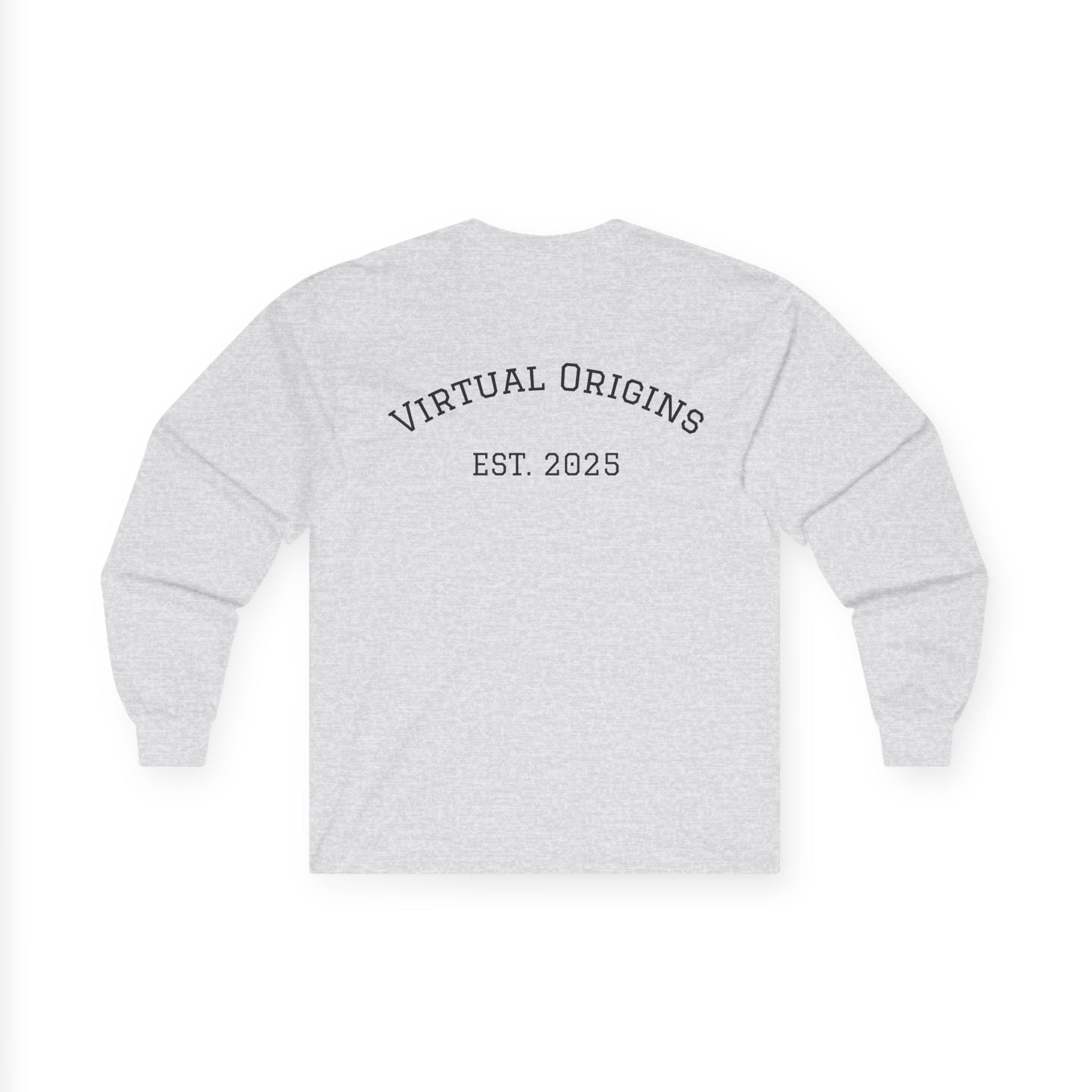 Long Sleeve Tee — 'Virtual Origins Est. 2025' Retro Adventure Graphic