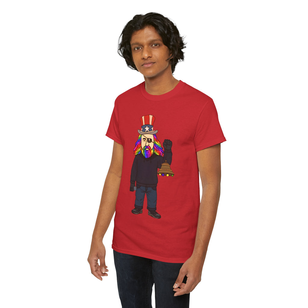 Patriotic David Tee —VOC Rainbow Beard Uncle Sam Graphic T‑Shirt