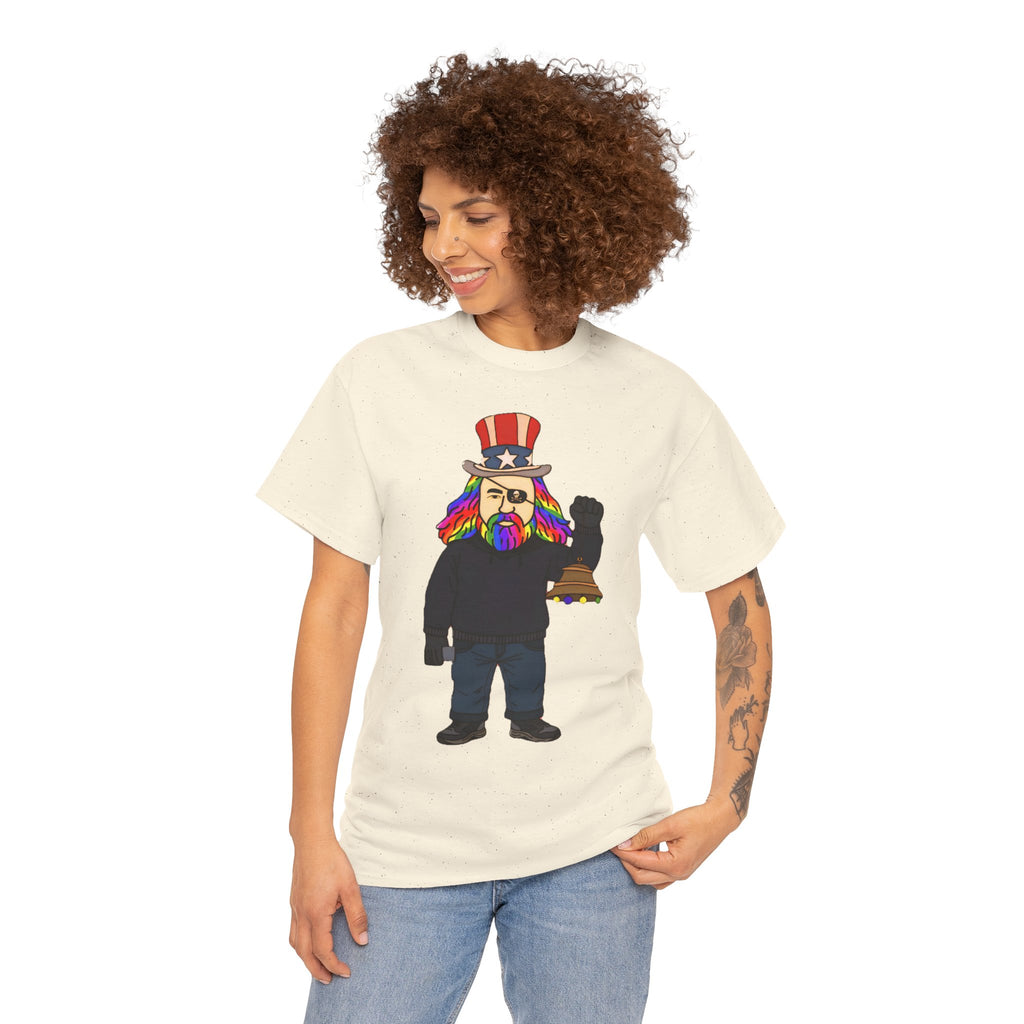 Patriotic David Tee —VOC Rainbow Beard Uncle Sam Graphic T‑Shirt