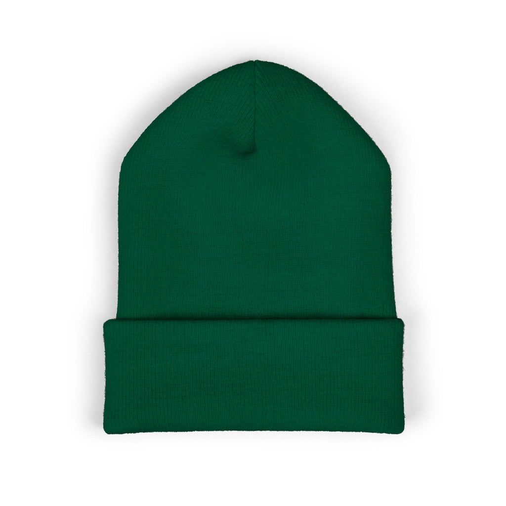 Minimalist Embroidered Cuffed Beanie — Small Bracket Logo