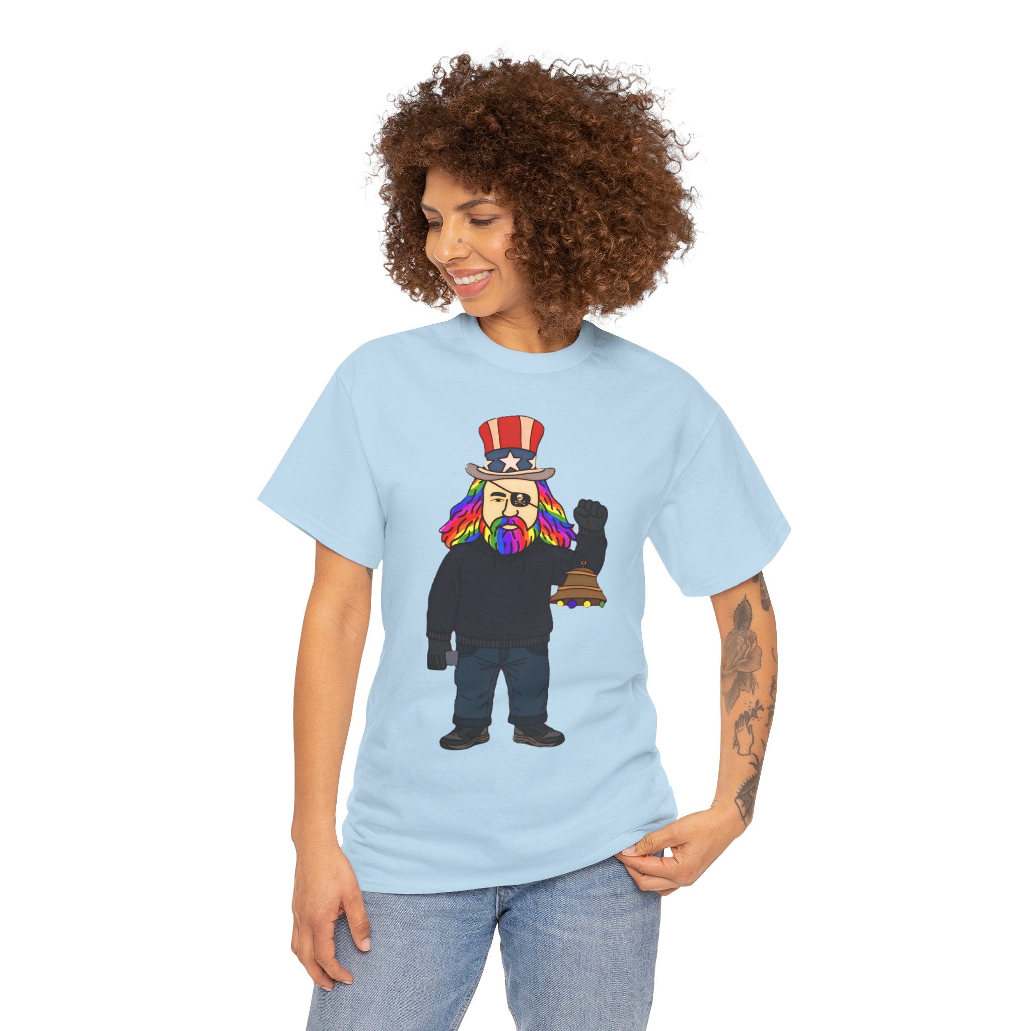 Patriotic David Tee —VOC Rainbow Beard Uncle Sam Graphic T‑Shirt