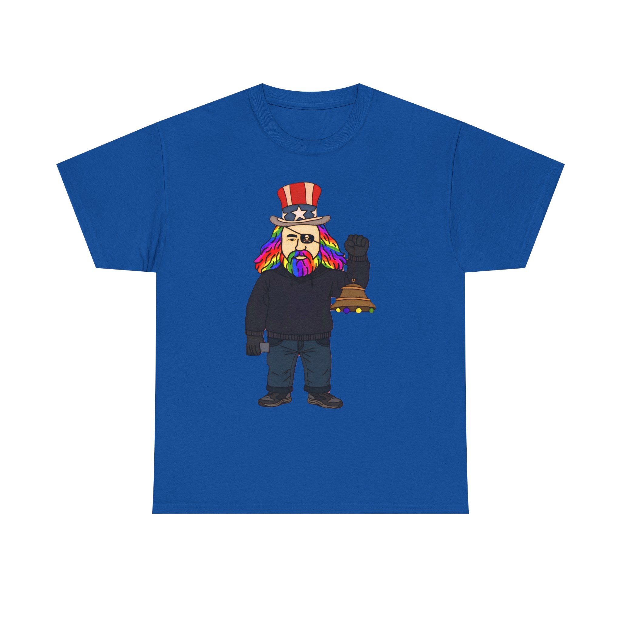 Patriotic David Tee —VOC Rainbow Beard Uncle Sam Graphic T‑Shirt