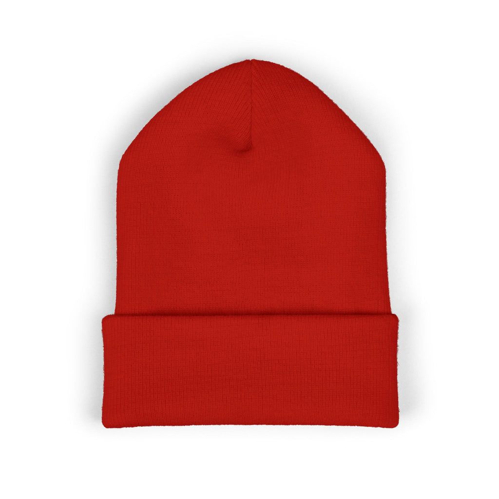 Minimalist Embroidered Cuffed Beanie — Small Bracket Logo