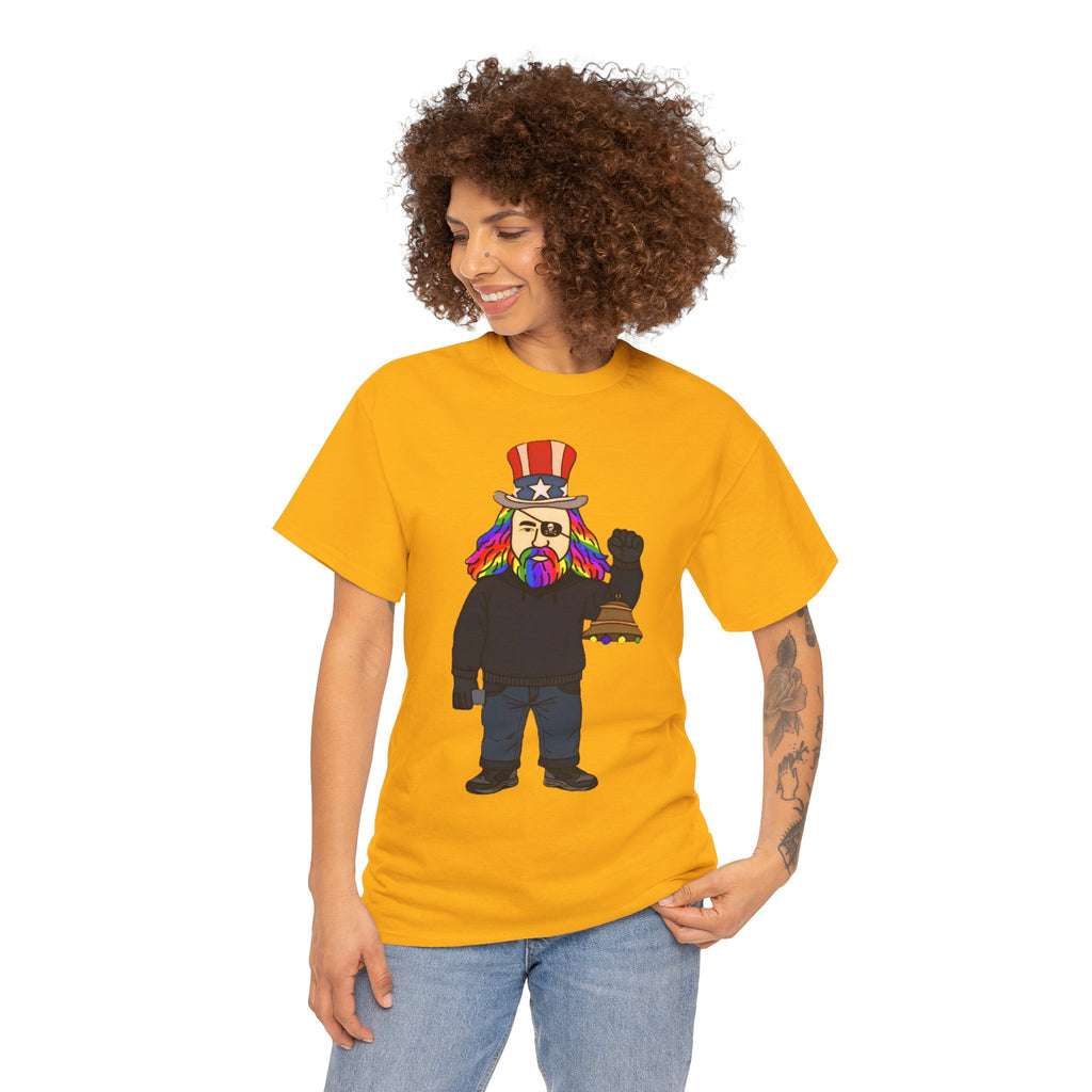 Patriotic David Tee —VOC Rainbow Beard Uncle Sam Graphic T‑Shirt