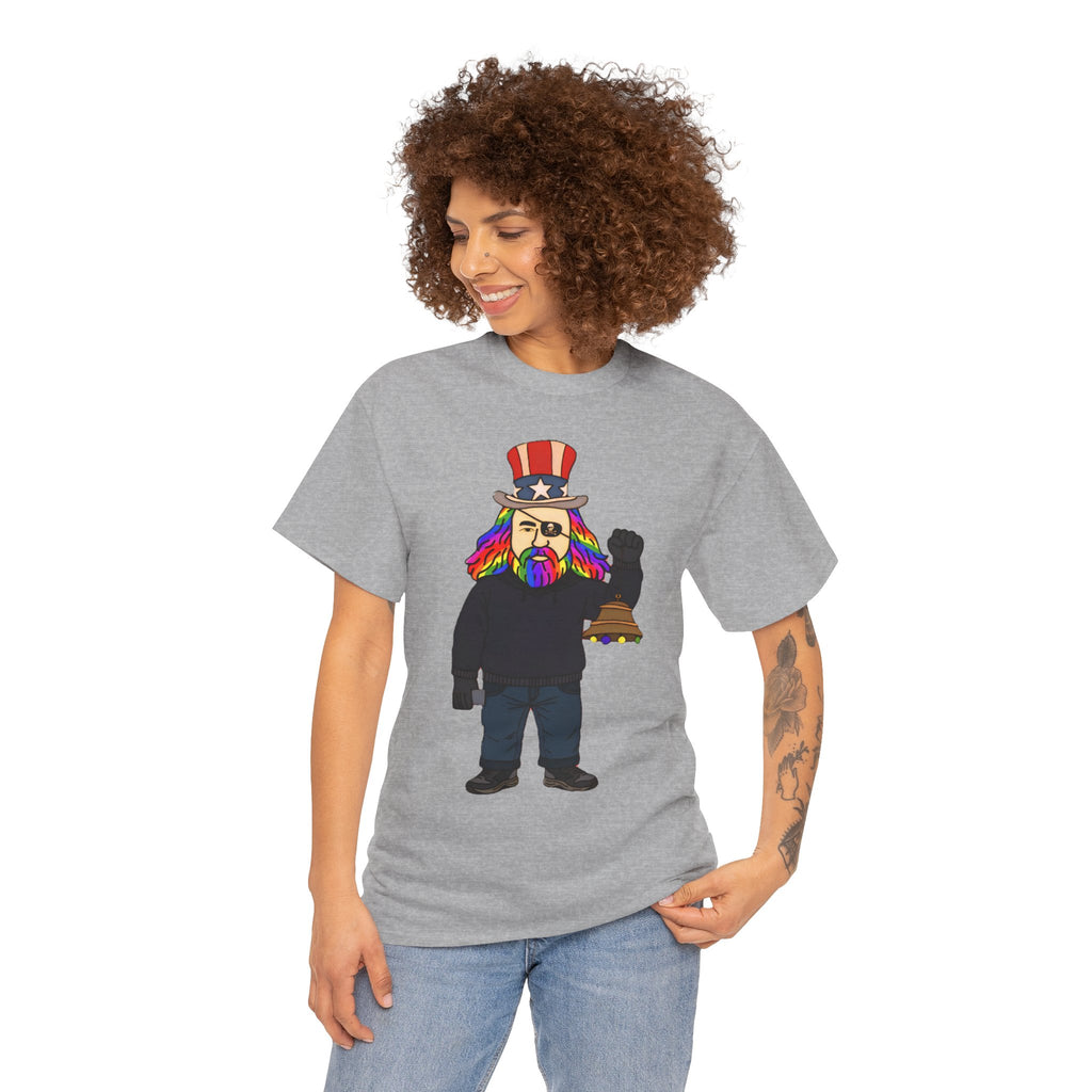 Patriotic David Tee —VOC Rainbow Beard Uncle Sam Graphic T‑Shirt