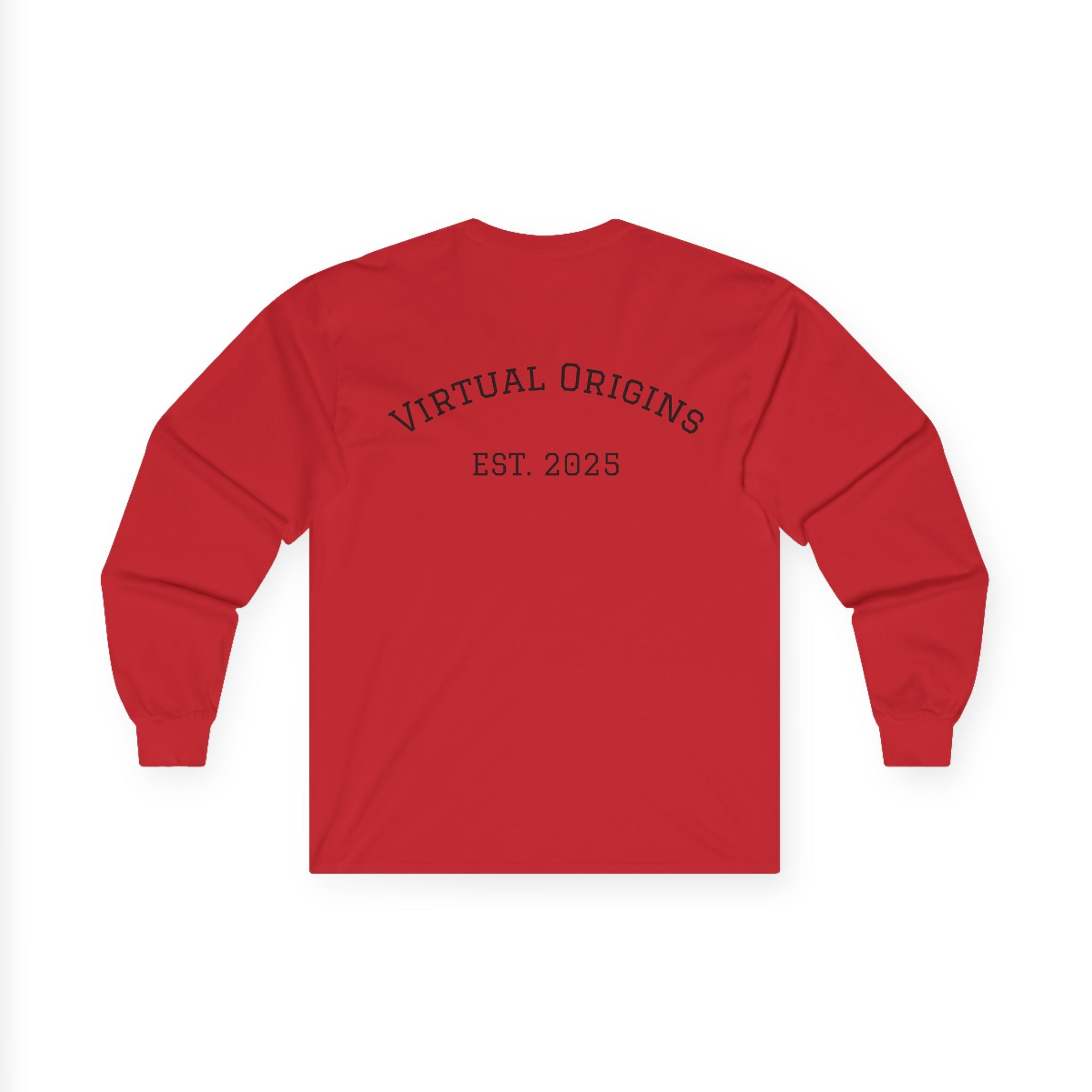 Long Sleeve Tee — 'Virtual Origins Est. 2025' Retro Adventure Graphic