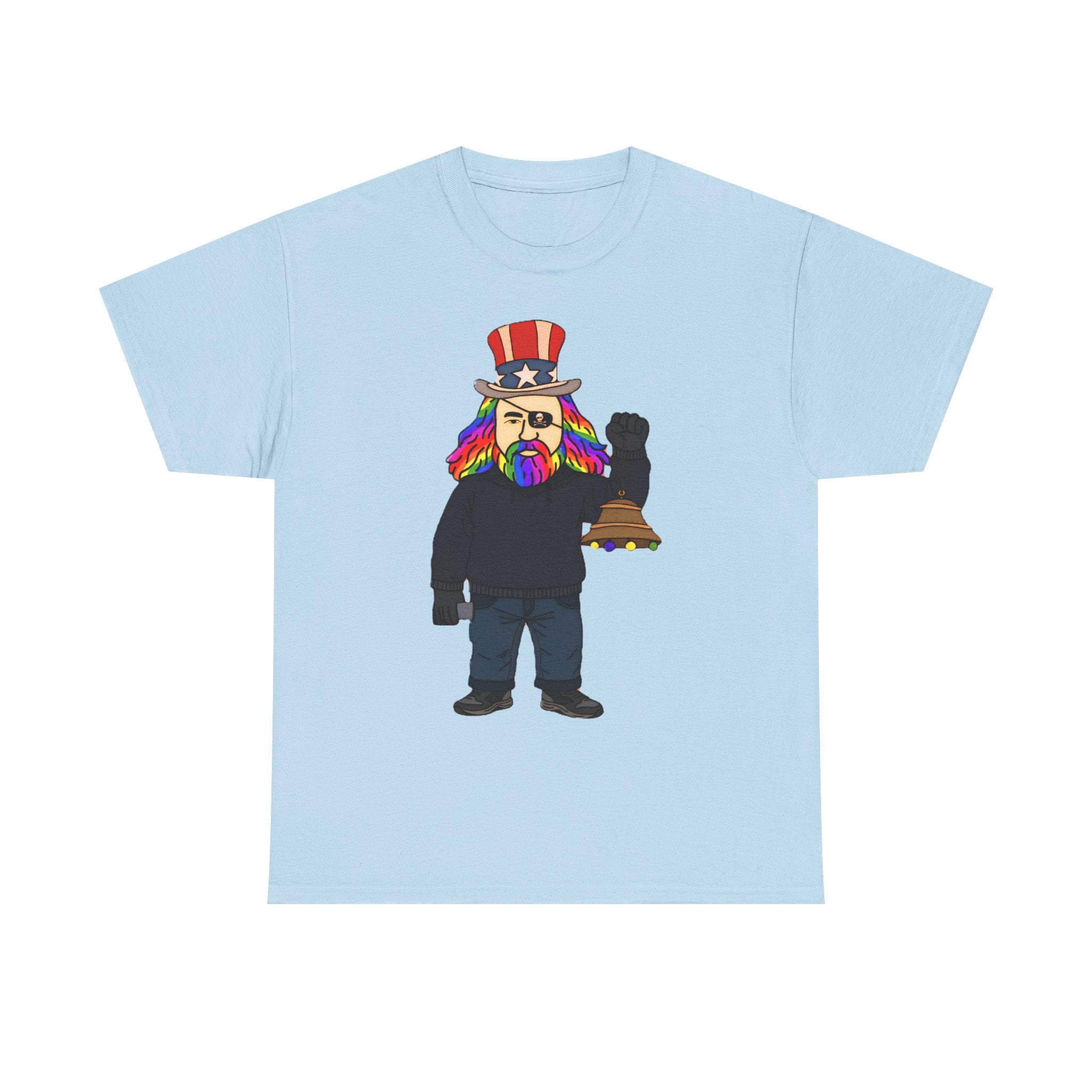 Patriotic David Tee —VOC Rainbow Beard Uncle Sam Graphic T‑Shirt