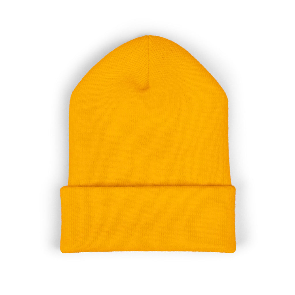Minimalist Embroidered Cuffed Beanie — Small Bracket Logo
