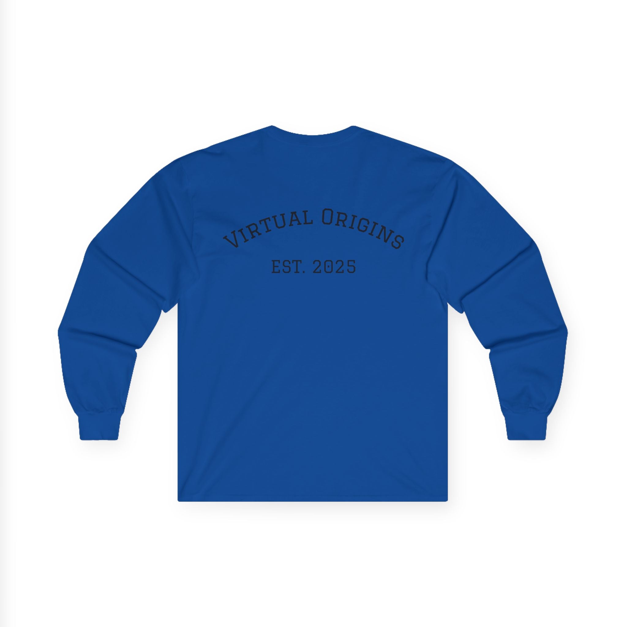 Long Sleeve Tee — 'Virtual Origins Est. 2025' Retro Adventure Graphic