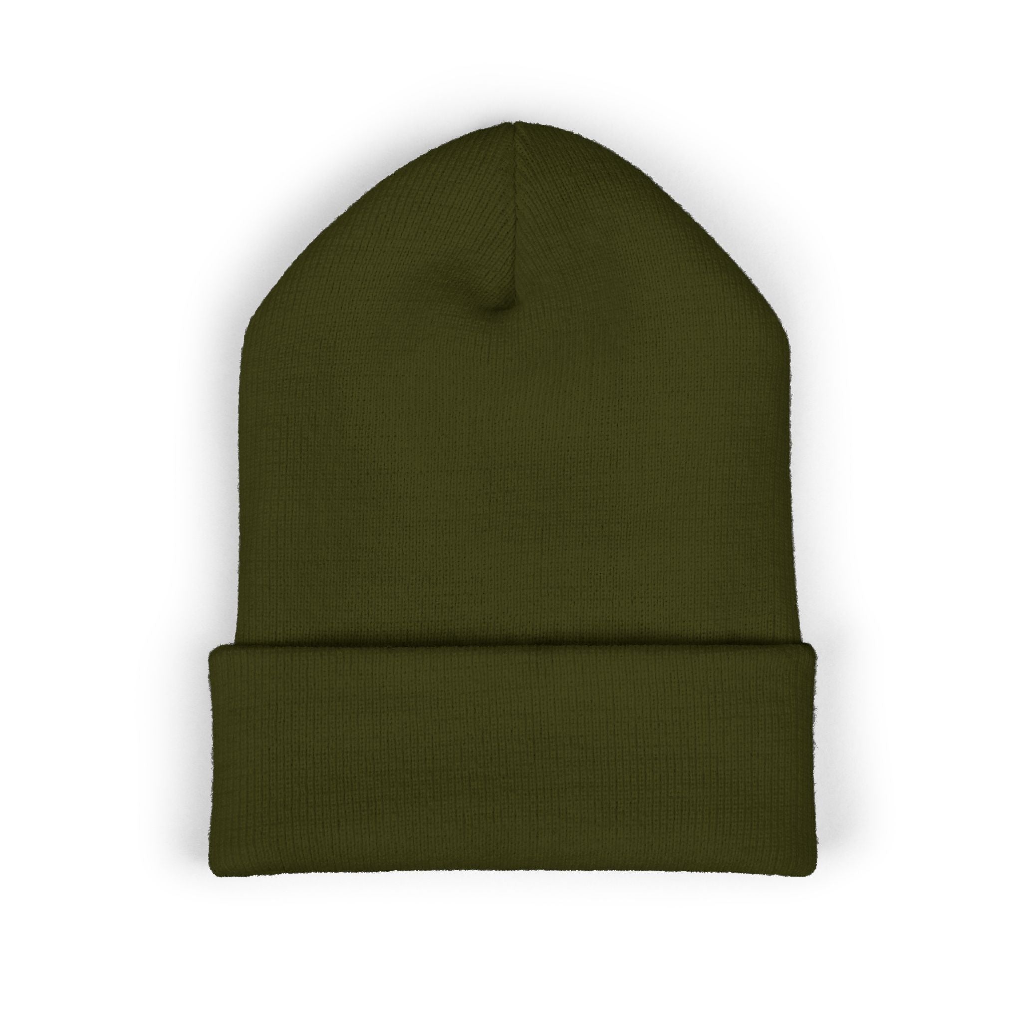 Minimalist Embroidered Cuffed Beanie — Small Bracket Logo