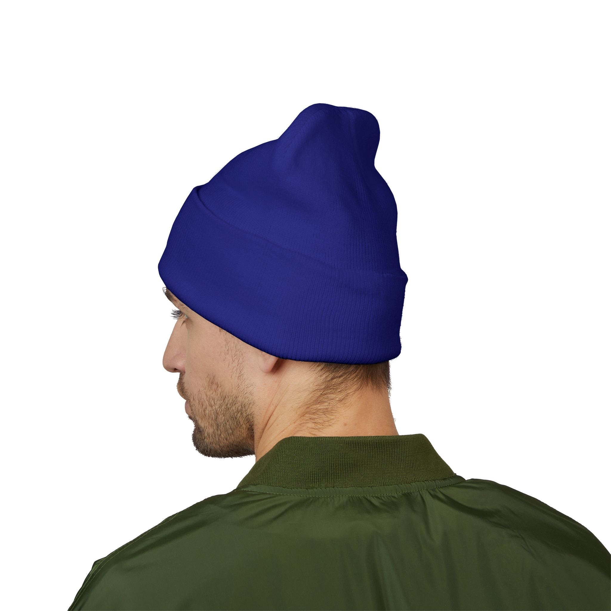 Minimalist Embroidered Cuffed Beanie — Small Bracket Logo