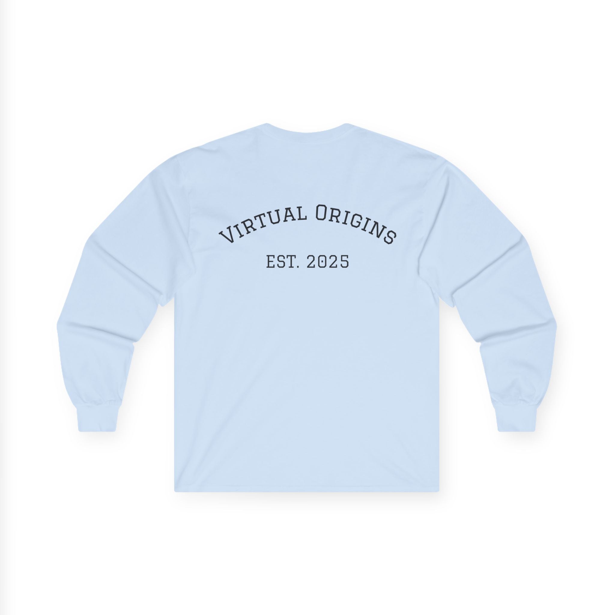 Long Sleeve Tee — 'Virtual Origins Est. 2025' Retro Adventure Graphic