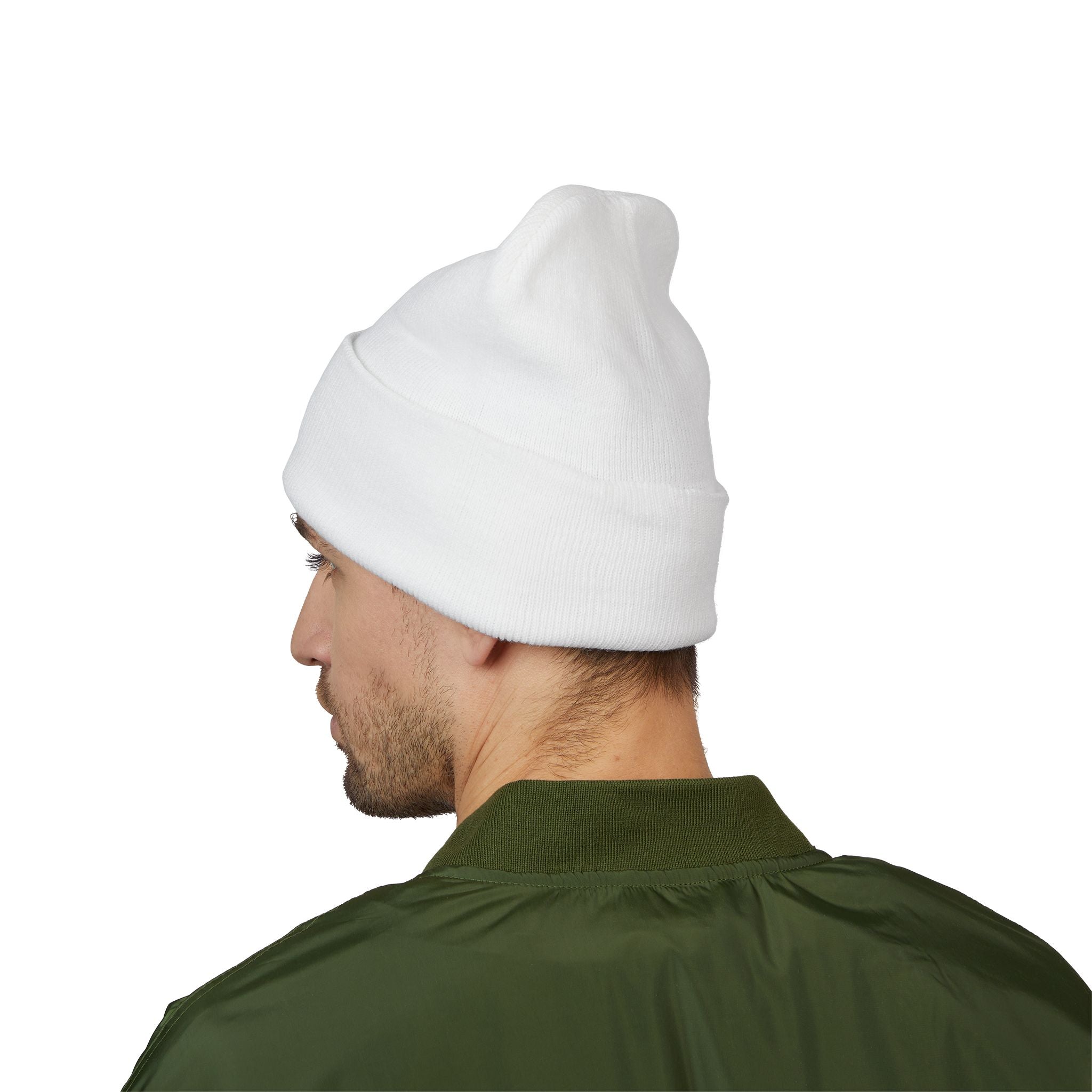 Minimalist Embroidered Cuffed Beanie — Small Bracket Logo