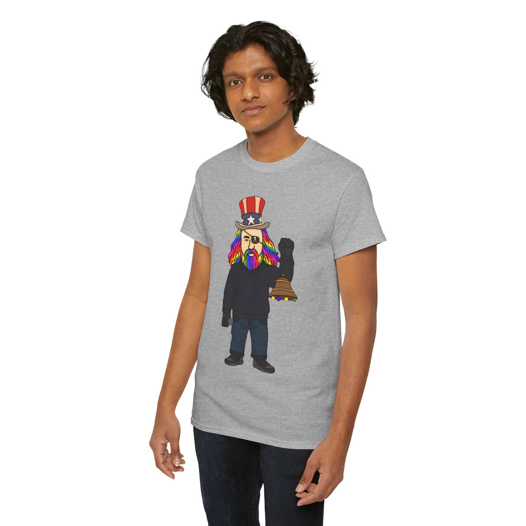 Patriotic David Tee —VOC Rainbow Beard Uncle Sam Graphic T‑Shirt
