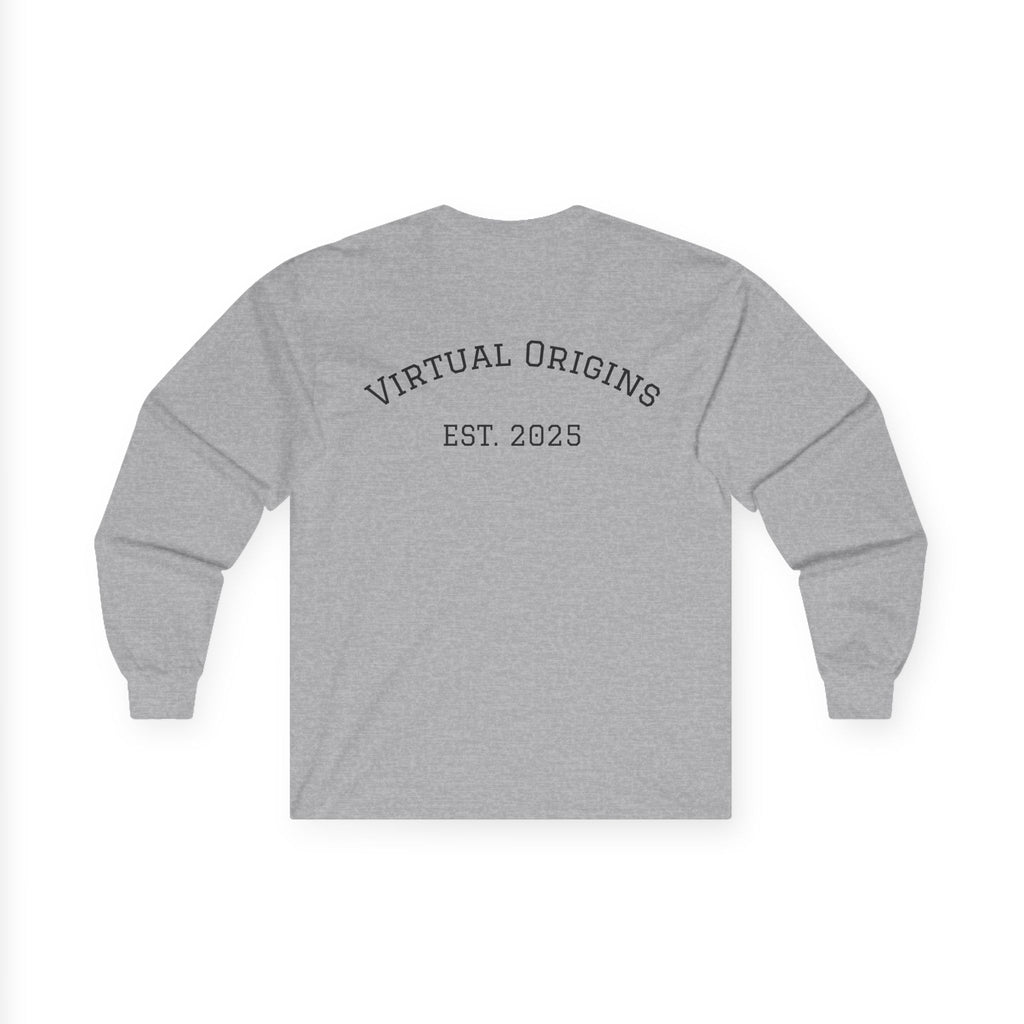 Long Sleeve Tee — 'Virtual Origins Est. 2025' Retro Adventure Graphic