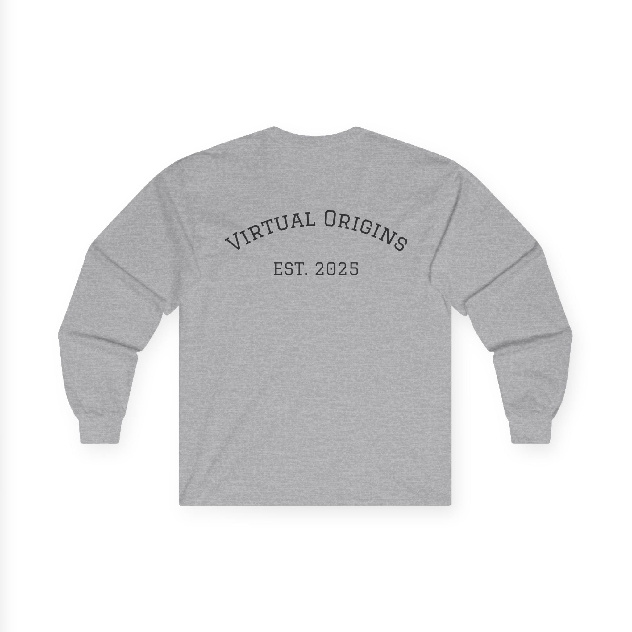 Long Sleeve Tee — 'Virtual Origins Est. 2025' Retro Adventure Graphic