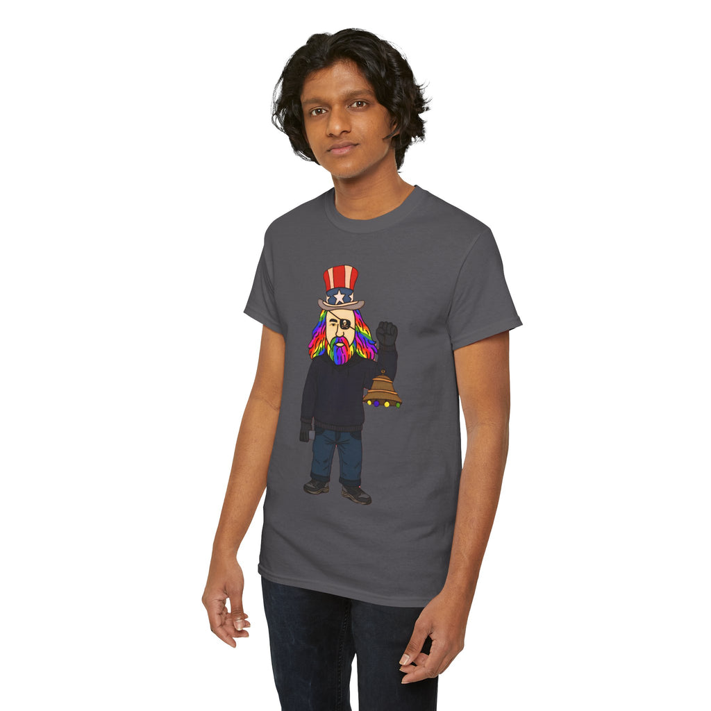 Patriotic David Tee —VOC Rainbow Beard Uncle Sam Graphic T‑Shirt