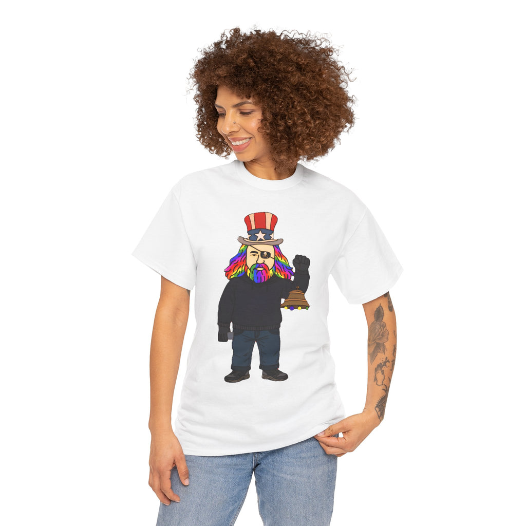 Patriotic David Tee —VOC Rainbow Beard Uncle Sam Graphic T‑Shirt
