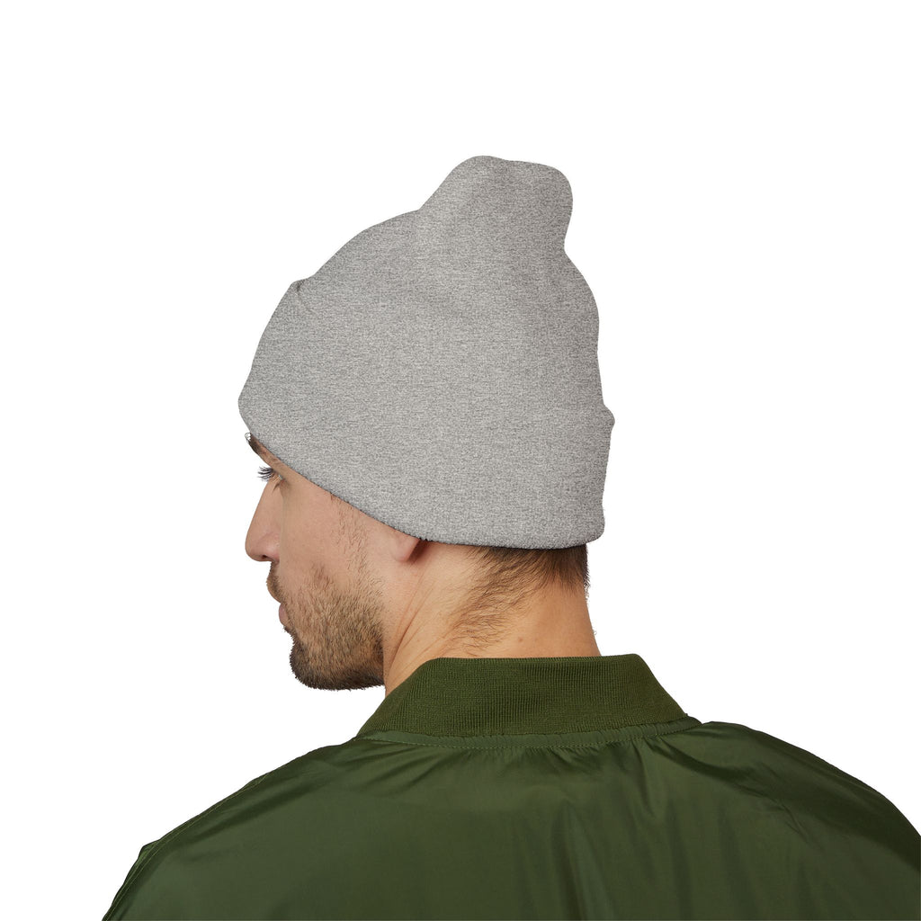 Minimalist Embroidered Cuffed Beanie — Small Bracket Logo