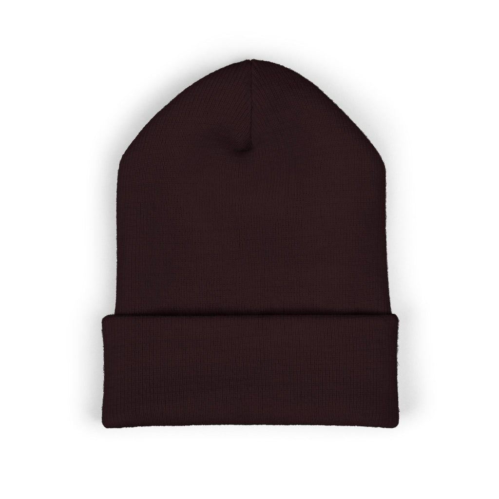 Minimalist Embroidered Cuffed Beanie — Small Bracket Logo