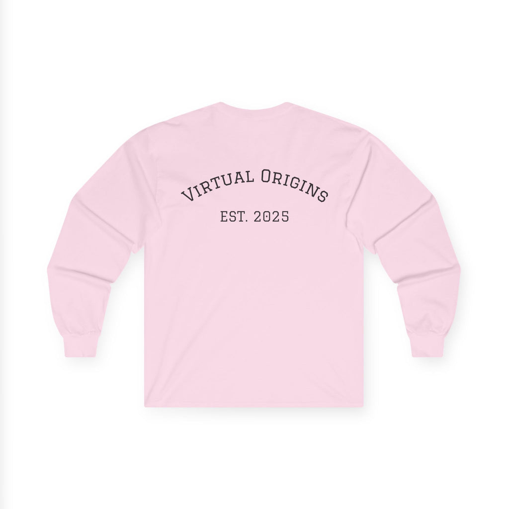 Long Sleeve Tee — 'Virtual Origins Est. 2025' Retro Adventure Graphic