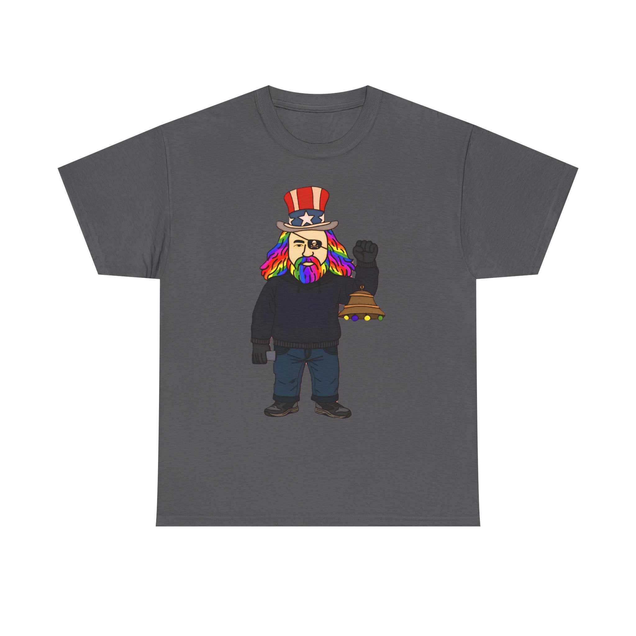 Patriotic David Tee —VOC Rainbow Beard Uncle Sam Graphic T‑Shirt