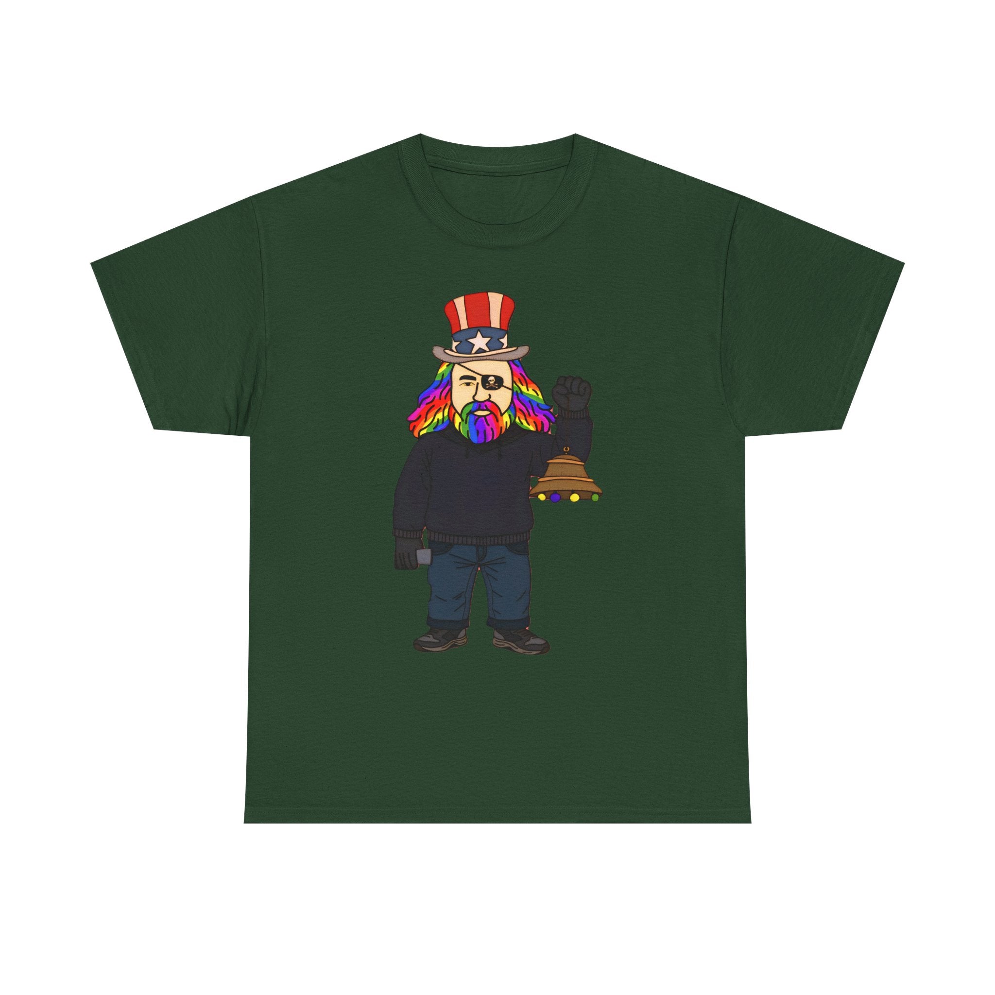 Patriotic David Tee —VOC Rainbow Beard Uncle Sam Graphic T‑Shirt