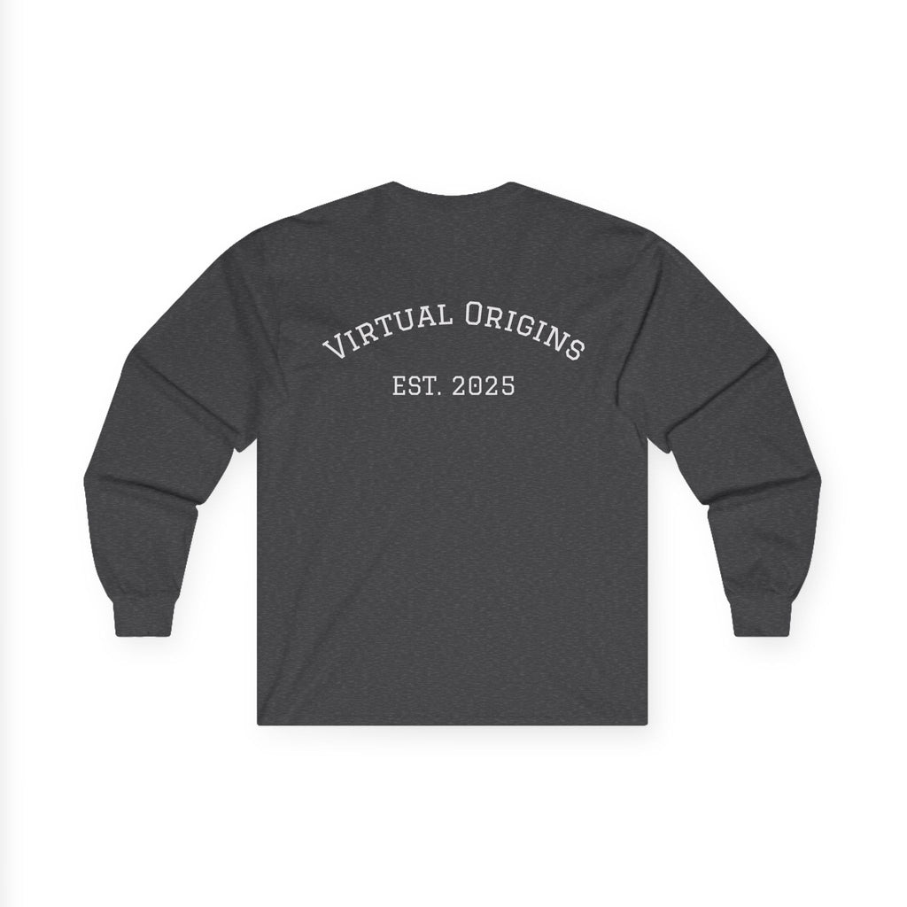 Long Sleeve Tee — 'Virtual Origins Est. 2025' Retro Adventure Graphic