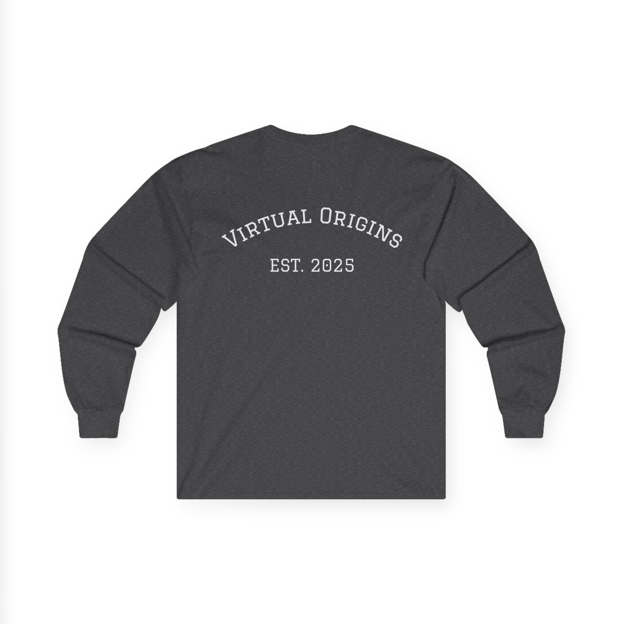 Long Sleeve Tee — 'Virtual Origins Est. 2025' Retro Adventure Graphic