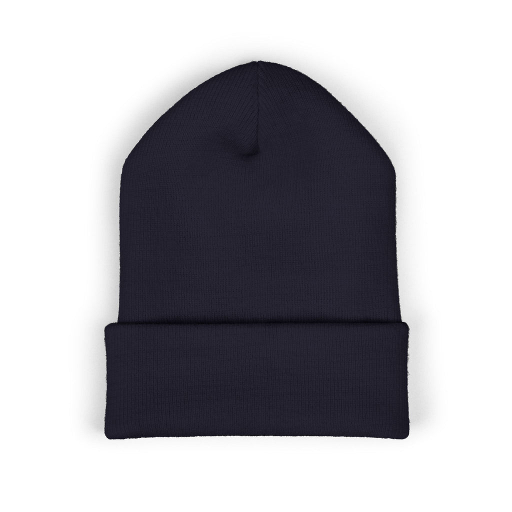 Minimalist Embroidered Cuffed Beanie — Small Bracket Logo