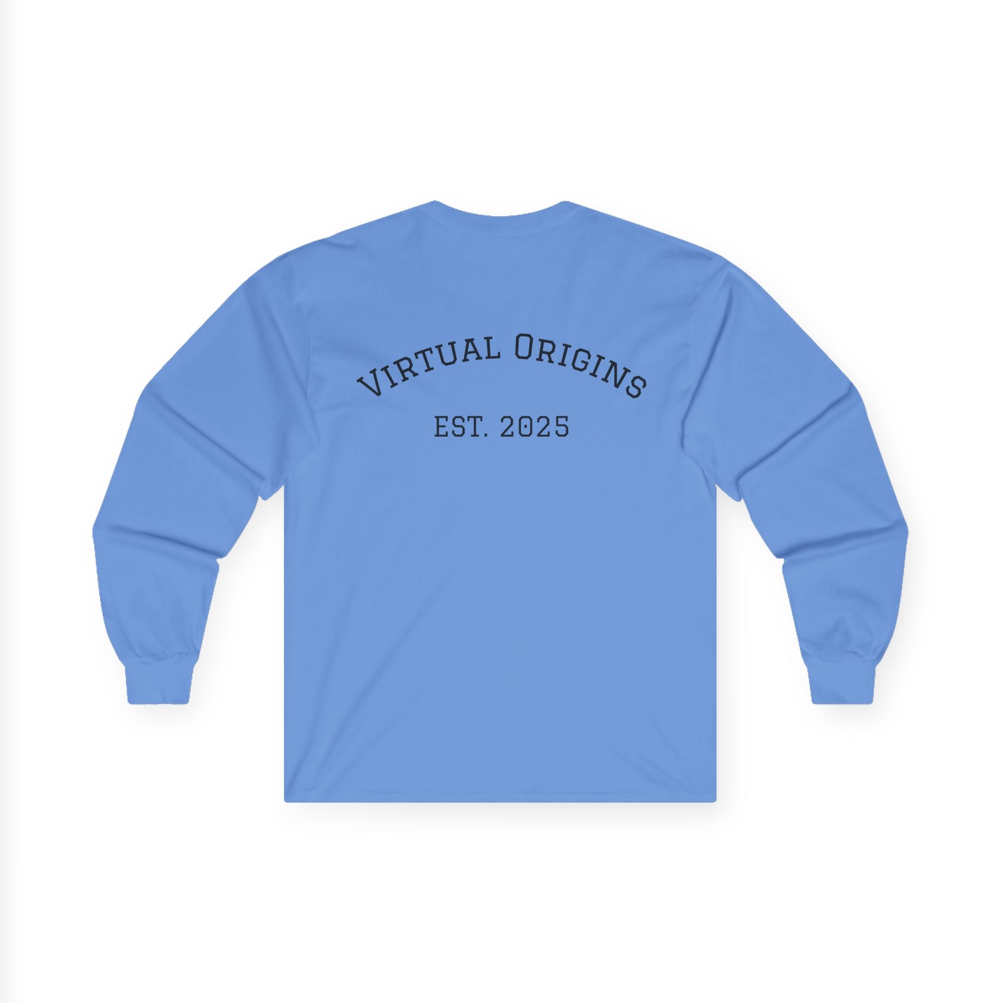 Long Sleeve Tee — 'Virtual Origins Est. 2025' Retro Adventure Graphic