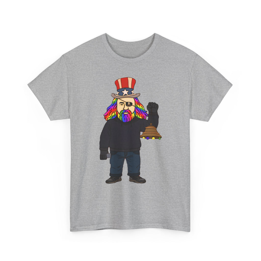 Patriotic David Tee —VOC Rainbow Beard Uncle Sam Graphic T‑Shirt