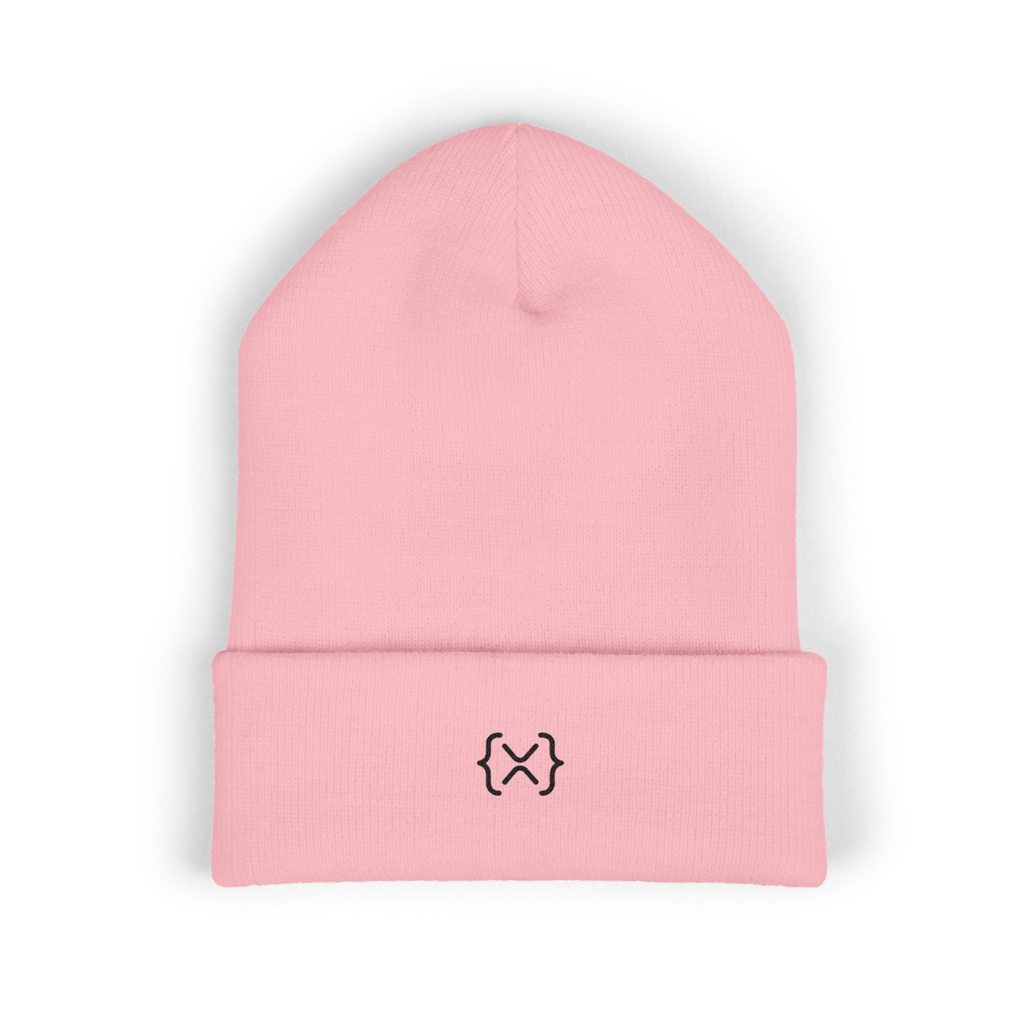 Minimalist Embroidered Cuffed Beanie — Small Bracket Logo