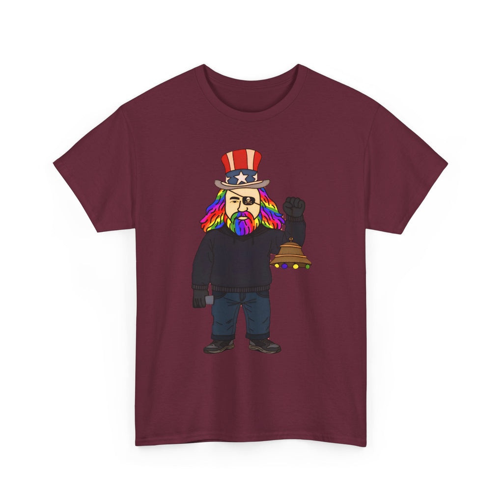 Patriotic David Tee —VOC Rainbow Beard Uncle Sam Graphic T‑Shirt