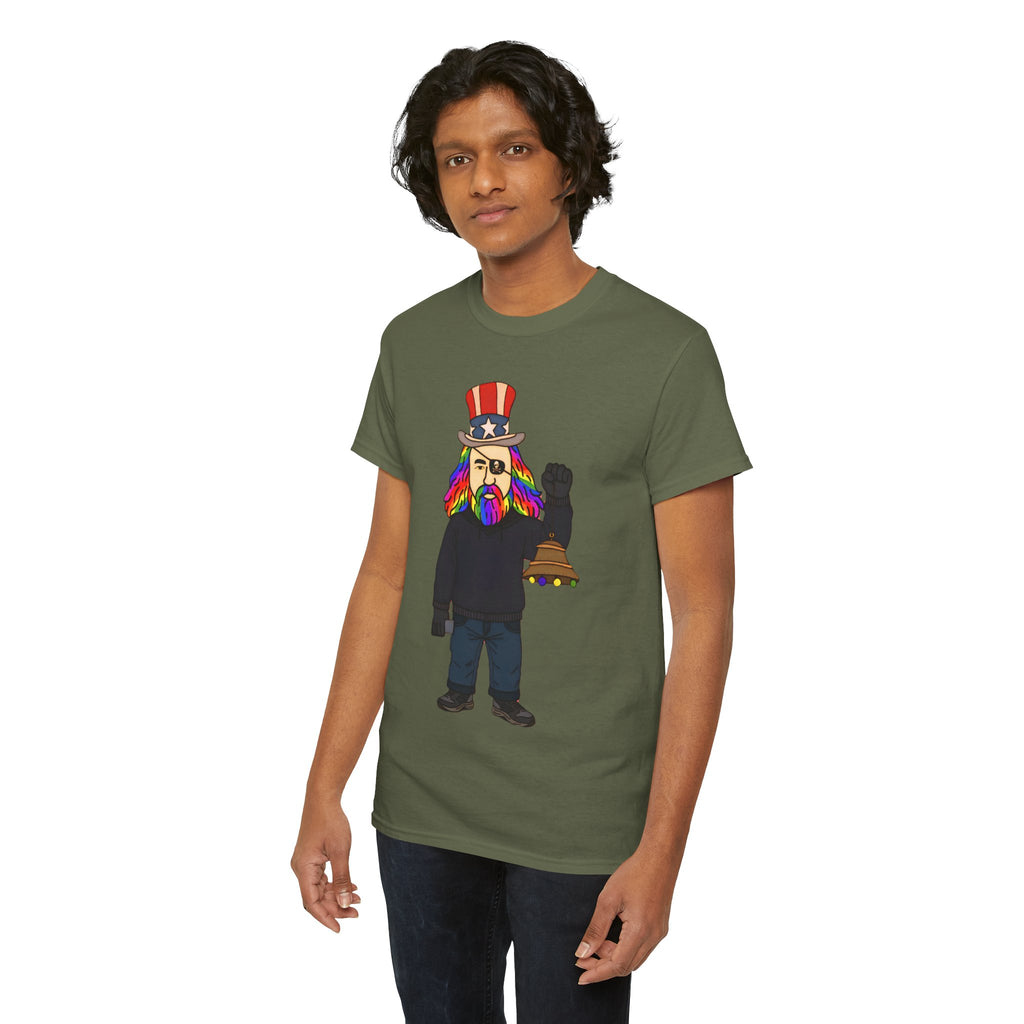 Patriotic David Tee —VOC Rainbow Beard Uncle Sam Graphic T‑Shirt