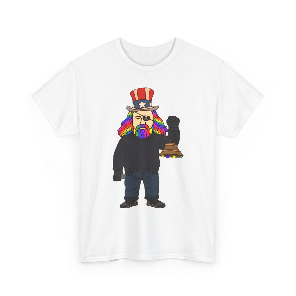 Patriotic David Tee —VOC Rainbow Beard Uncle Sam Graphic T‑Shirt